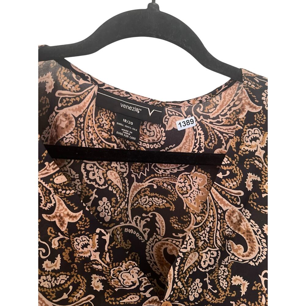 Venezia Women’s 18/20 Plus silk paisley Y2K whimsygoth fairy babydoll top - Picture 4 of 4